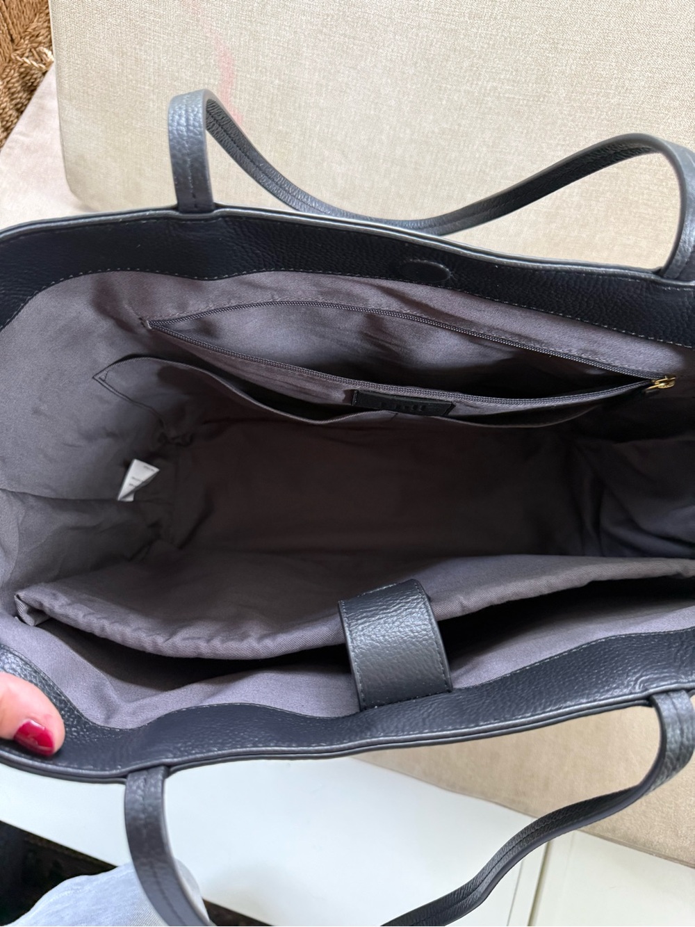 J.Jill classic Modern Leather black Tote Bag large excellent condition - Picture 4 of 7